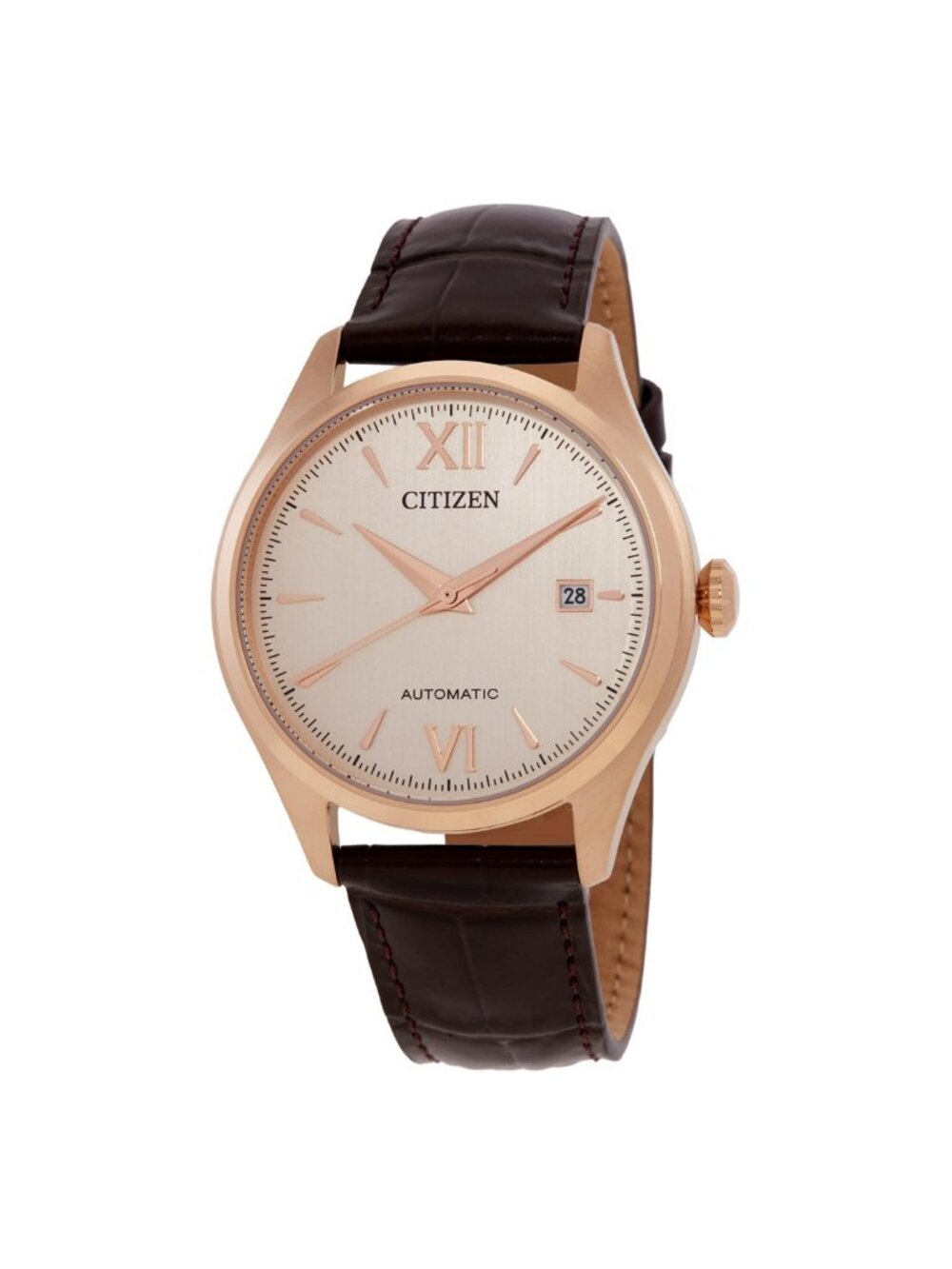 NWT Citizen Automatic Gold Dial Leather Band Men's Watch